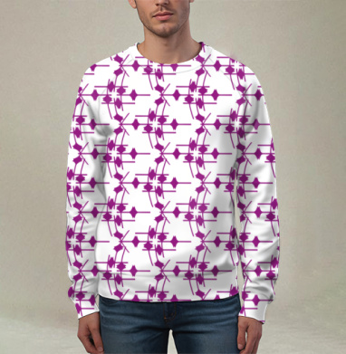 Геометрический узор фуксия на сером Abstract Fuchsia Grey Pattern, Свитшот мужской 3D