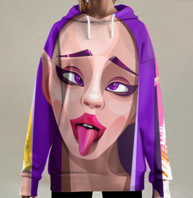 Аниме арт, Hoodie Long Oversize 3D