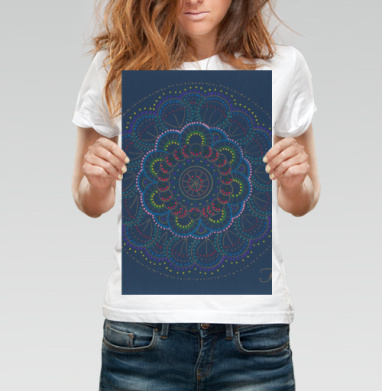 Мандала гармонии с точечным орнаментом - Магазин футболок drksuzhi - Дизайнерские принты