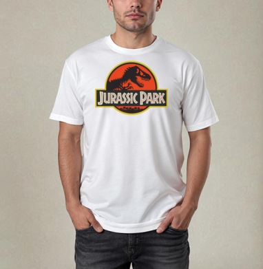Jurassic Park Парк Юрского Периода, Футболка / Мужчинам / Pure / Белая / C принтом