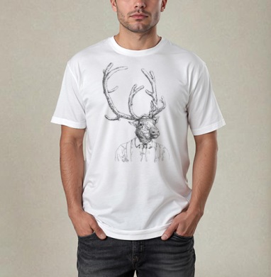 Hipster handdrawn deer / Хипстер олень нарисованный от руки - Магазин футболок orsinha - Дизайнерские принты