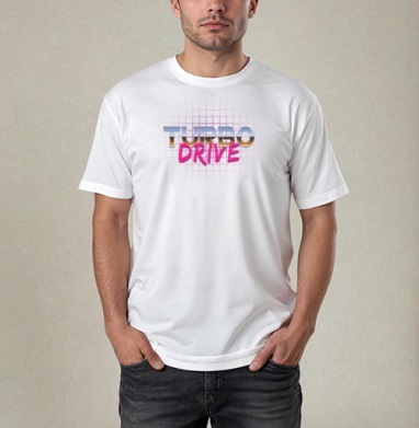 Turbo Drive / Турбо-драйв, Футболка / Мужчинам / Pure / Белая / C принтом