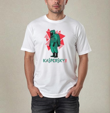 Защитный костюм Kaspersky для безопасности и комфорта, Футболка / Мужчинам / Pure / Белая / C принтом