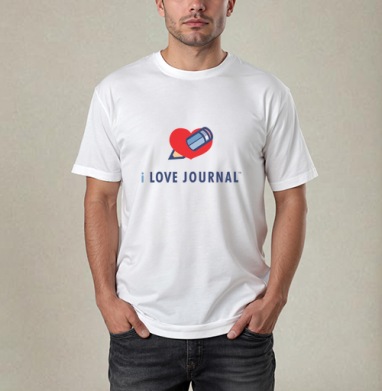 Символ страсти к творчеству карандаш пронзает сердце i LOVE JOURNAL - Магазин футболок dimga - Дизайнерские принты