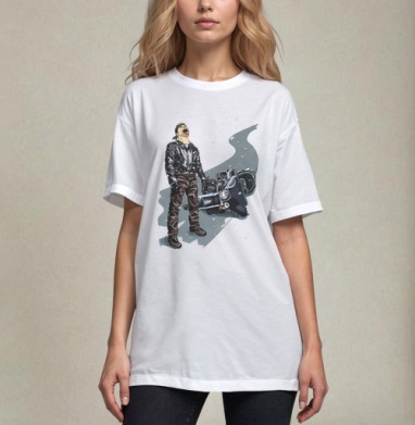 Позитивный байкер ловит снежинки с упавшим мотоциклом - Магазин футболок Nastya1