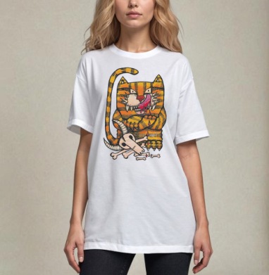 Badass Striped Cat / Дерзкий полосатый кот триумф инстинкта кошачьих - #футболки #майки #свитшоты #сумки #наклейки #постеры #подарки #радость