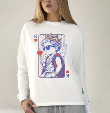 Король купидон, Футболка лонгслив женская белая