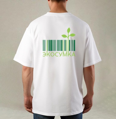 ЭКОСУМКА, Футболка / Мужская / Оверсайз / С принтом на спине