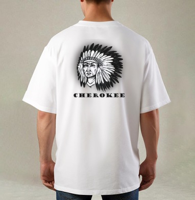 Cherokee / Чероки, Футболка / Мужская / Оверсайз / С принтом на спине