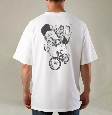 Fixed Gear / Фикс, Футболка / Мужская / Оверсайз / С принтом на спине