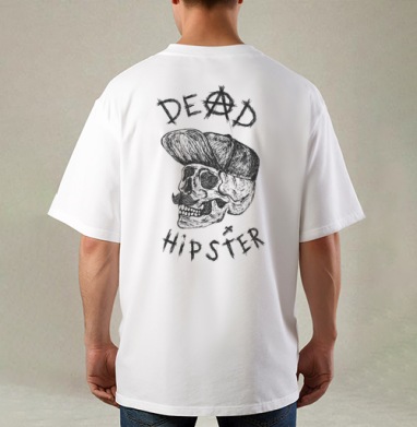 Футболка DEAD HIPSTER с готическим черепом - Мужские Футболки