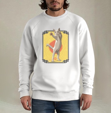 Агрессивный кот с поднятой лапой текст оскорбления - kunta printshop