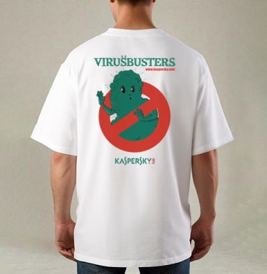 virusbusters / Охотники за вирусами, Футболка / Мужская / Оверсайз / С принтом на спине