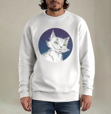 Кот Бормот, Свитшот мужской белый