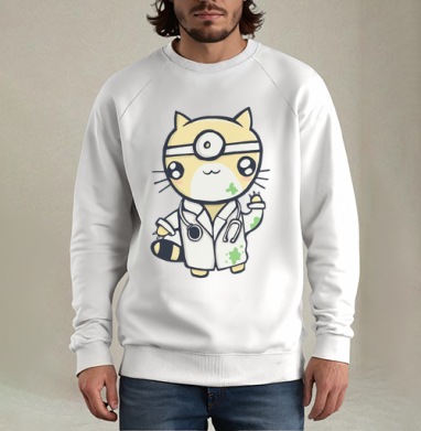 Котоврач, Свитшот мужской белый