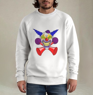 psychedelic Clown / Психоделический клоун, Свитшот мужской белый