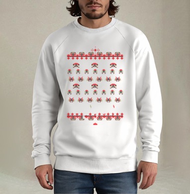 Space invaders a la rus / Космические захватчики а-ля рус, Свитшот мужской белый
