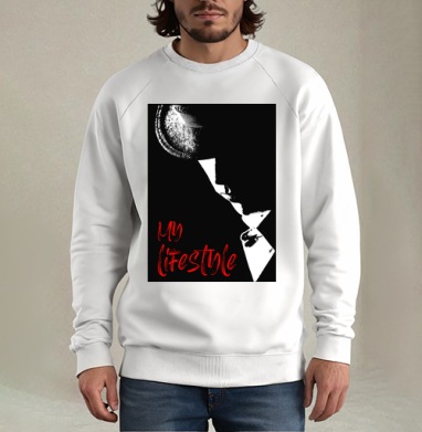 Мужчина в шляпе с акцентом на стиль жизни, Свитшот мужской белый