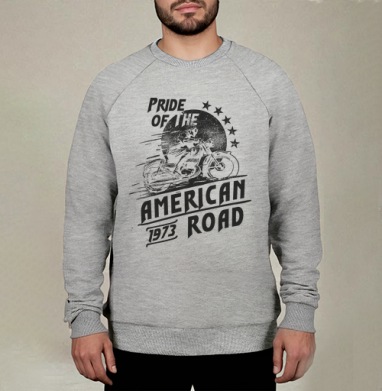 Pride of the American Road / Гордость американской дороги, Свитшот мужской меланж начес/петля