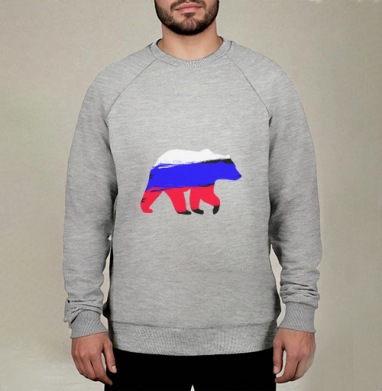 Rus Bear / Русский медведь, Свитшот мужской меланж начес/петля