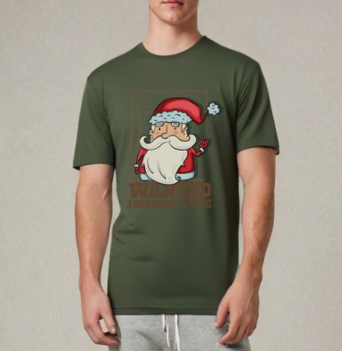 Santa wanted, Футболка мужская REGULAR темный хаки