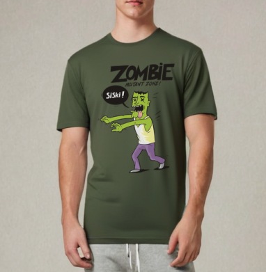 Zombie - Mutant Zone!, Футболка мужская REGULAR темный хаки