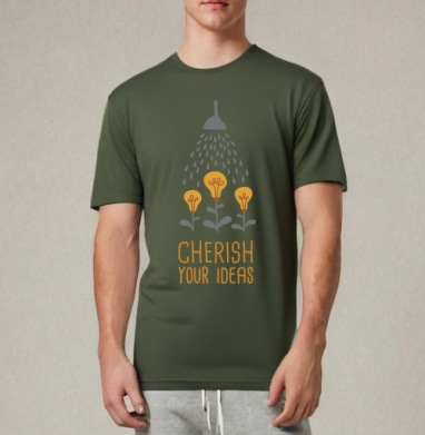 Cherish your ideas / Берегите свои идеи, Футболка мужская REGULAR темный хаки