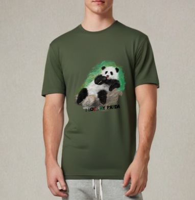 I love my panda / Я люблю мою панду, Футболка мужская REGULAR темный хаки
