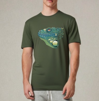 Iguana / Игуана, Футболка мужская REGULAR темный хаки