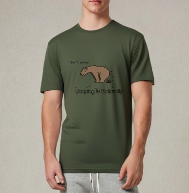 Мультяшный бурый медведь с юмором - Магазин футболок DashaRavenheart