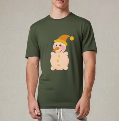 SNOWMAN in orange / Снеговик в оранжевом - Магазин футболок sabelskaya - Дизайнерские принты