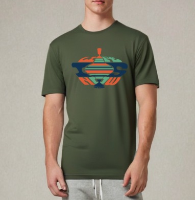 Юла в динамическом равновесии с надписью жизнь это сейчас life is now, Футболка мужская REGULAR темный хаки