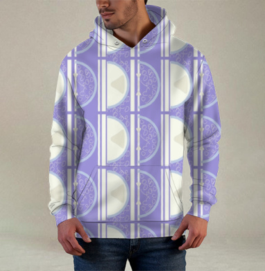 Геометрические цитрусовые узоры свежесть и гармония цветов, Худи / Мужская / С карманом / 3D