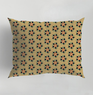Geometric Flower Pattern – Геометрический цветочный паттерн акцент для дома, Подушка декоративная 50х70 см