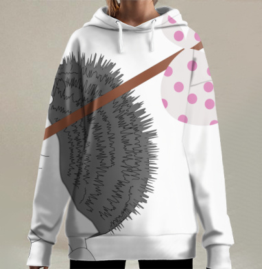 Еж идёт уходить в пальто нахрен, Hoodie Long Oversize 3D