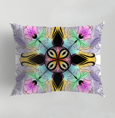 Flower mandala / Цветочная мандала, Подушка декоративная 50х70 см