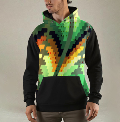 Психоделический пиксельный лес., Толстовка мужская Regular 3D