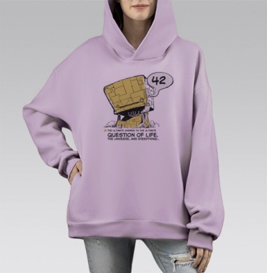 42, Hoodie Mono Fiolet, оверсайз, утепленная