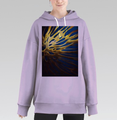 Взрыв золотой энергии и динамики, Hoodie Long Oversize Fiolet