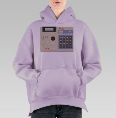 AKAI MPC for kids, Hoodie Oversize Fiolet, утепленная