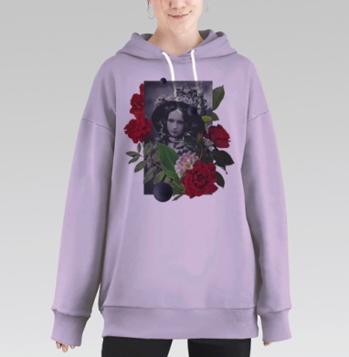 Вечность взглядом девушки в цветах, Hoodie Long Oversize Fiolet