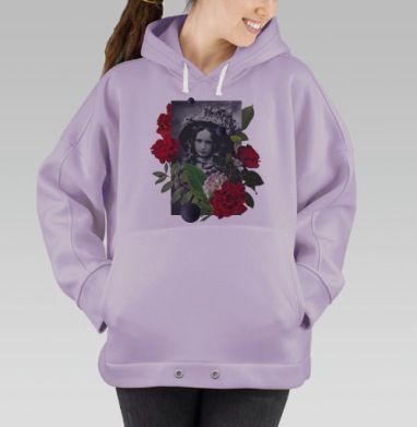 Вечность взглядом девушки в цветах, Hoodie Oversize Fiolet