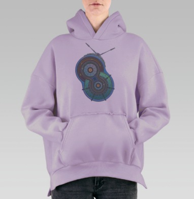 Alien Fm, Hoodie Oversize Fiolet, утепленная