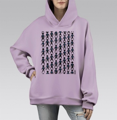 Aндрей Бартенев #1, Hoodie Mono Fiolet, оверсайз, утепленная