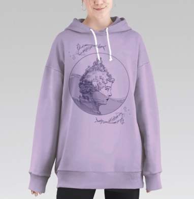 Город Сознания: Глубина Мыслей и Воображения, Hoodie Long Oversize Fiolet