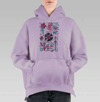 Безумие, Hoodie Oversize Fiolet, утепленная