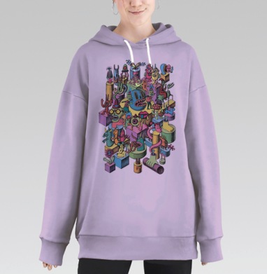 Безумная вечеринка, Hoodie Long Oversize Fiolet