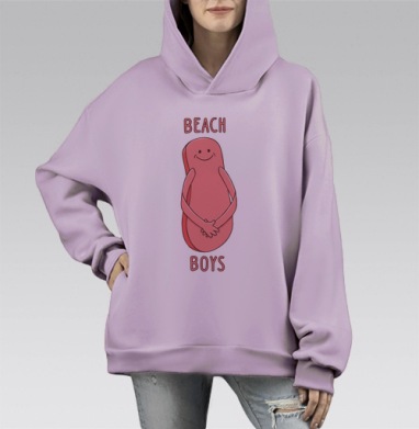БИЧ БОЙС, Hoodie Mono Fiolet, оверсайз, утепленная