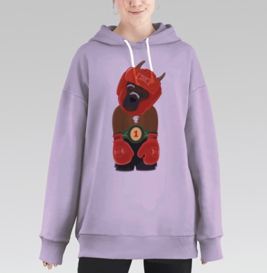 Боксёр, Hoodie Long Oversize Fiolet
