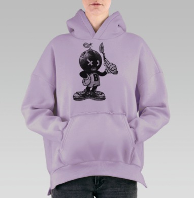 Персонаж-бомба: Искусство взрыва и творчества, Hoodie Oversize Fiolet, утепленная
